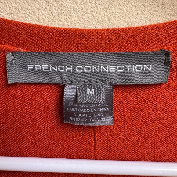 French Connection Women’s Sweater Medium Orange Pullover Long Sleeve - Picture 3 of 4